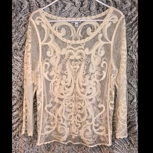 Express Women’s Medium Sheer Patterned Shirt